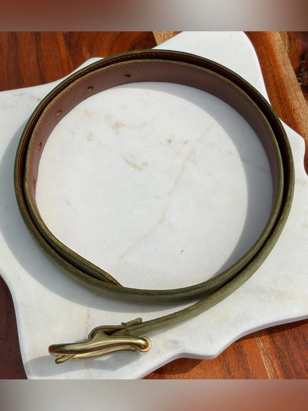Vintage COACH Suede Leather Brass Belt 8528 EUC